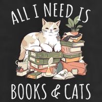 All I Need Is Books & Cats Women Reading Cat Lover Golf Towel
