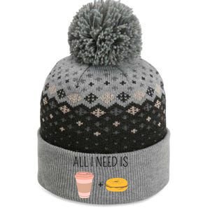 All I Need Is Coffee And Bagels For Coffee Lover Gift The Baniff Cuffed Pom Beanie