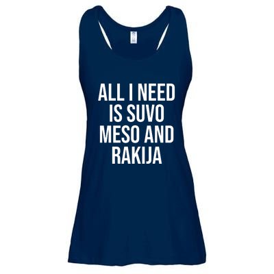 All I Need Is Suvo Meso And Rakija Ladies Essential Flowy Tank