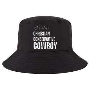 All I Need Is Christian Conservative Cowboy Cool Comfort Performance Bucket Hat