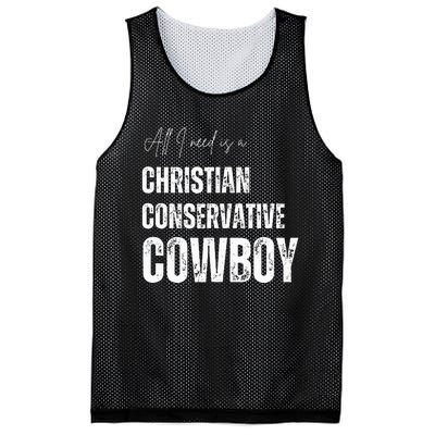 All I Need Is Christian Conservative Cowboy Mesh Reversible Basketball Jersey Tank