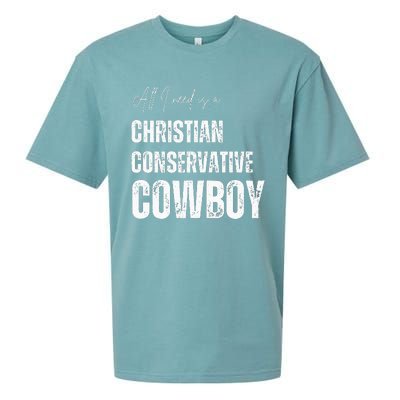 All I Need Is Christian Conservative Cowboy Sueded Cloud Jersey T-Shirt