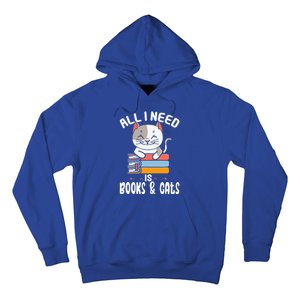 All I Need Is Books And Cats Cat Lover Kitten Reading Hoodie