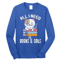 All I Need Is Books And Cats Cat Lover Kitten Reading Long Sleeve Shirt