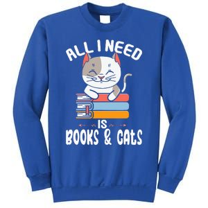 All I Need Is Books And Cats Cat Lover Kitten Reading Sweatshirt