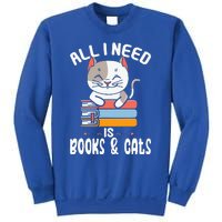 All I Need Is Books And Cats Cat Lover Kitten Reading Sweatshirt