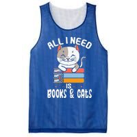 All I Need Is Books And Cats Cat Lover Kitten Reading Mesh Reversible Basketball Jersey Tank