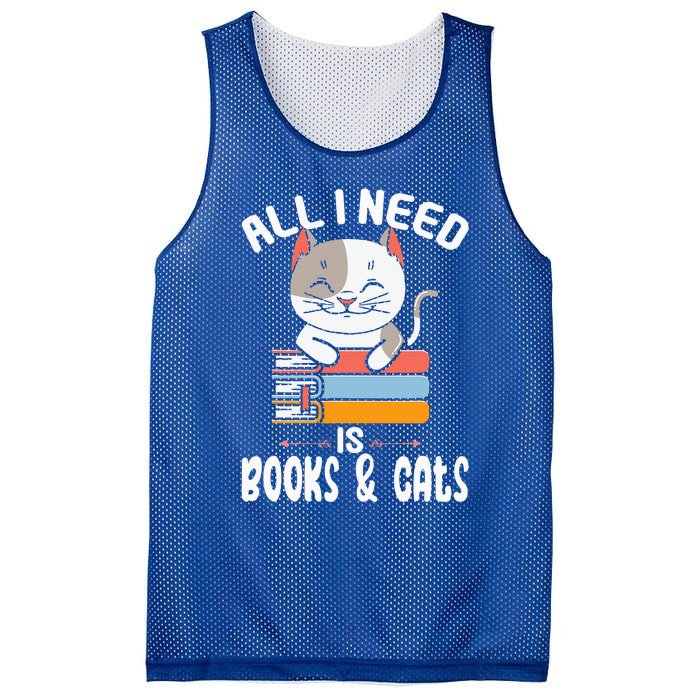 All I Need Is Books And Cats Cat Lover Kitten Reading Mesh Reversible Basketball Jersey Tank