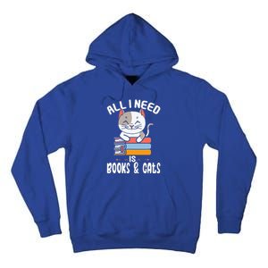 All I Need Is Books And Cats Cat Lover Kitten Reading Tall Hoodie