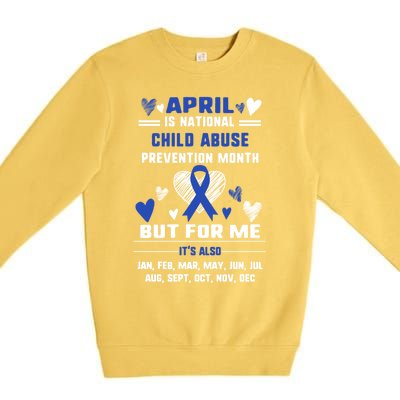 April Is National Abuse Prevention Month Awareness Blu Gift Premium Crewneck Sweatshirt