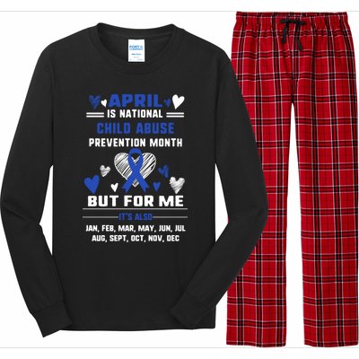 April Is National Abuse Prevention Month Awareness Blu Gift Long Sleeve Pajama Set