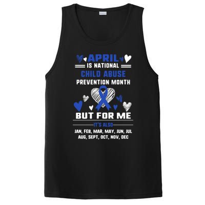 April Is National Abuse Prevention Month Awareness Blu Gift PosiCharge Competitor Tank