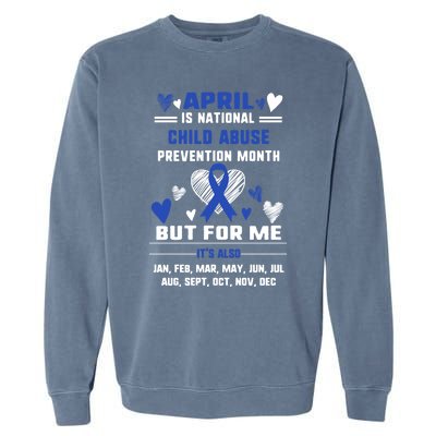 April Is National Abuse Prevention Month Awareness Blu Gift Garment-Dyed Sweatshirt