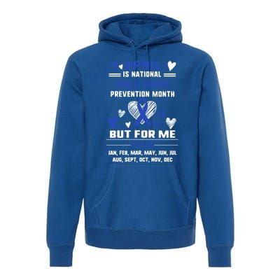 April Is National Abuse Prevention Month Awareness Blu Gift Premium Hoodie