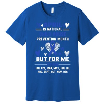 April Is National Abuse Prevention Month Awareness Blu Gift Premium T-Shirt