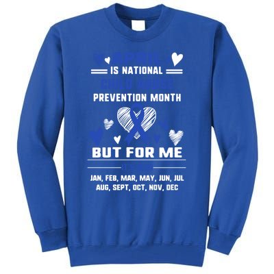 April Is National Abuse Prevention Month Awareness Blu Gift Tall Sweatshirt