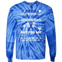 April Is National Abuse Prevention Month Awareness Blu Gift Tie-Dye Long Sleeve Shirt