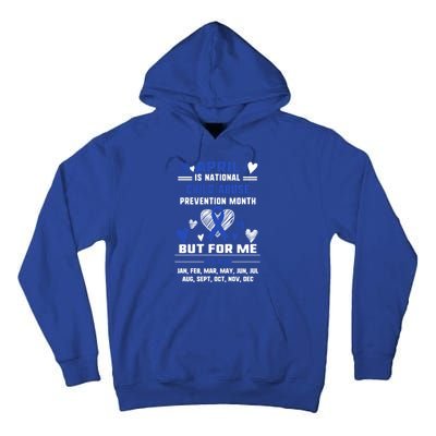 April Is National Abuse Prevention Month Awareness Blu Gift Tall Hoodie