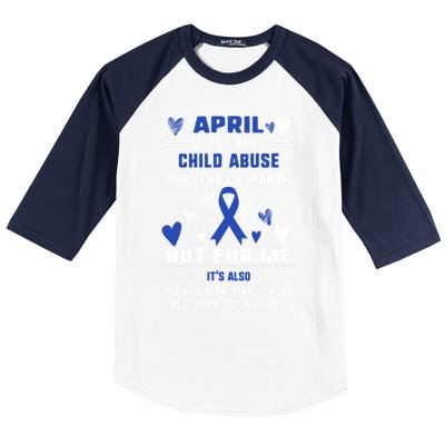 April Is National Abuse Prevention Month Awareness Blu Gift Baseball Sleeve Shirt