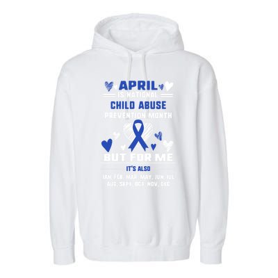 April Is National Abuse Prevention Month Awareness Blu Gift Garment-Dyed Fleece Hoodie