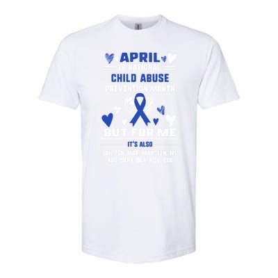 April Is National Abuse Prevention Month Awareness Blu Gift Softstyle CVC T-Shirt