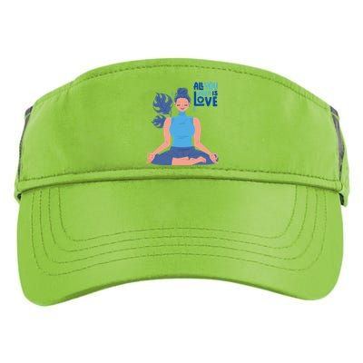 All I Need And You Need Is Love Yoga And A Dog Gift Adult Drive Performance Visor