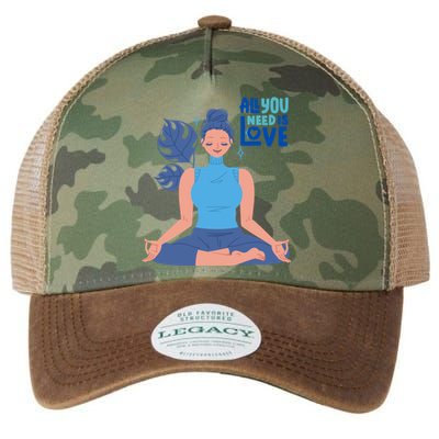 All I Need And You Need Is Love Yoga And A Dog Gift Legacy Tie Dye Trucker Hat