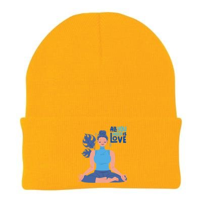 All I Need And You Need Is Love Yoga And A Dog Gift Knit Cap Winter Beanie