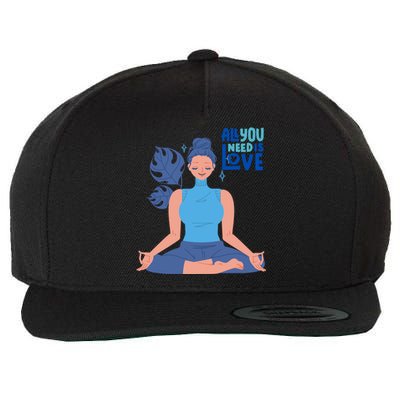 All I Need And You Need Is Love Yoga And A Dog Gift Wool Snapback Cap