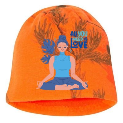 All I Need And You Need Is Love Yoga And A Dog Gift Kati - Camo Knit Beanie