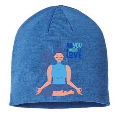 All I Need And You Need Is Love Yoga And A Dog Gift Sustainable Beanie