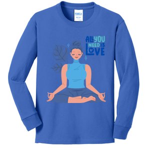 All I Need And You Need Is Love Yoga And A Dog Gift Kids Long Sleeve Shirt