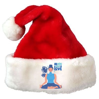 All I Need And You Need Is Love Yoga And A Dog Gift Premium Christmas Santa Hat