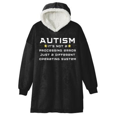 Autism It's not a processing error Hooded Wearable Blanket