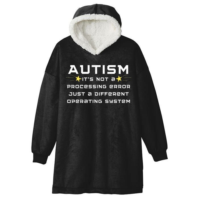 Autism It's not a processing error Hooded Wearable Blanket