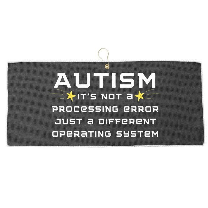 Autism It's not a processing error Large Microfiber Waffle Golf Towel