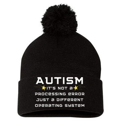 Autism It's not a processing error Pom Pom 12in Knit Beanie