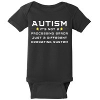 Autism It's not a processing error Baby Bodysuit
