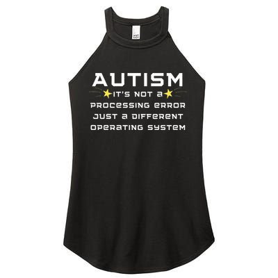 Autism It's not a processing error Women's Perfect Tri Rocker Tank