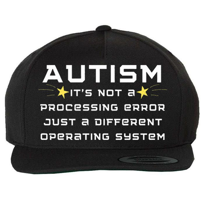 Autism It's not a processing error Wool Snapback Cap