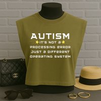 Autism It's not a processing error Garment-Dyed Women's Muscle Tee