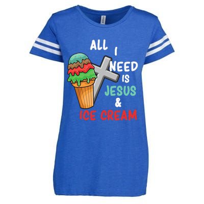 All I Need Is Jesus And Ice Cream Gift Enza Ladies Jersey Football T-Shirt