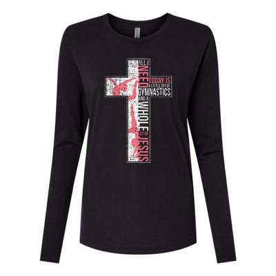 All I Need Is Gymnastics & Jesus Cross Faith Gymnast Womens Cotton Relaxed Long Sleeve T-Shirt