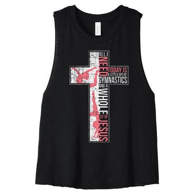 All I Need Is Gymnastics & Jesus Cross Faith Gymnast Women's Racerback Cropped Tank