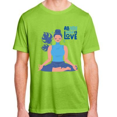 All I Need And You Need Is Love Yoga And A Dog Gift Adult ChromaSoft Performance T-Shirt