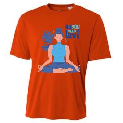 All I Need And You Need Is Love Yoga And A Dog Gift Cooling Performance Crew T-Shirt