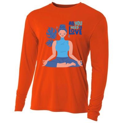 All I Need And You Need Is Love Yoga And A Dog Gift Cooling Performance Long Sleeve Crew