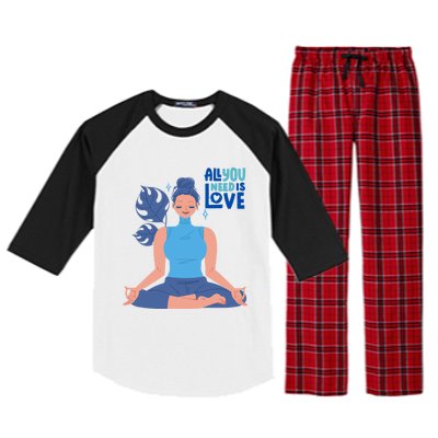 All I Need And You Need Is Love Yoga And A Dog Gift Raglan Sleeve Pajama Set