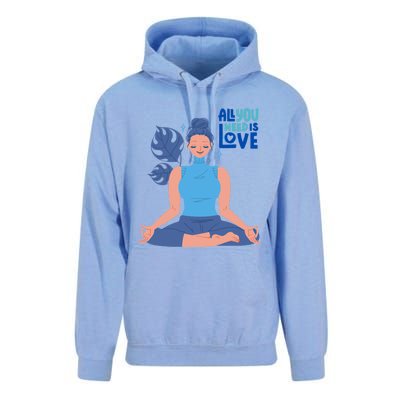 All I Need And You Need Is Love Yoga And A Dog Gift Unisex Surf Hoodie