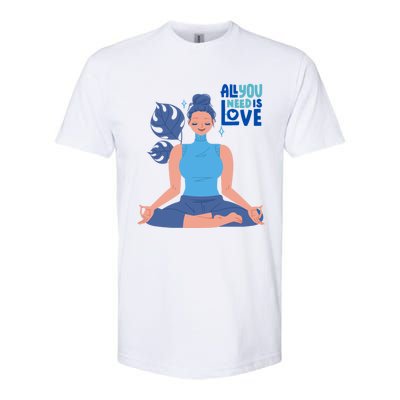 All I Need And You Need Is Love Yoga And A Dog Gift Softstyle® CVC T-Shirt